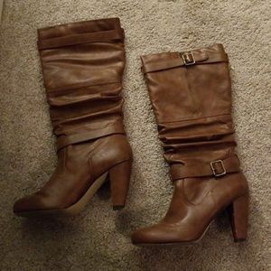 Madden Girl Brown Boots (w/ a heel)